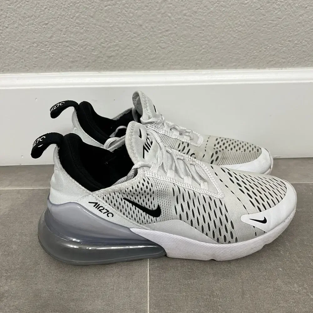 Nike Air Max 270 Womens 8 White Athletic Sneakers Low Top Shoes AH6789-100 2020